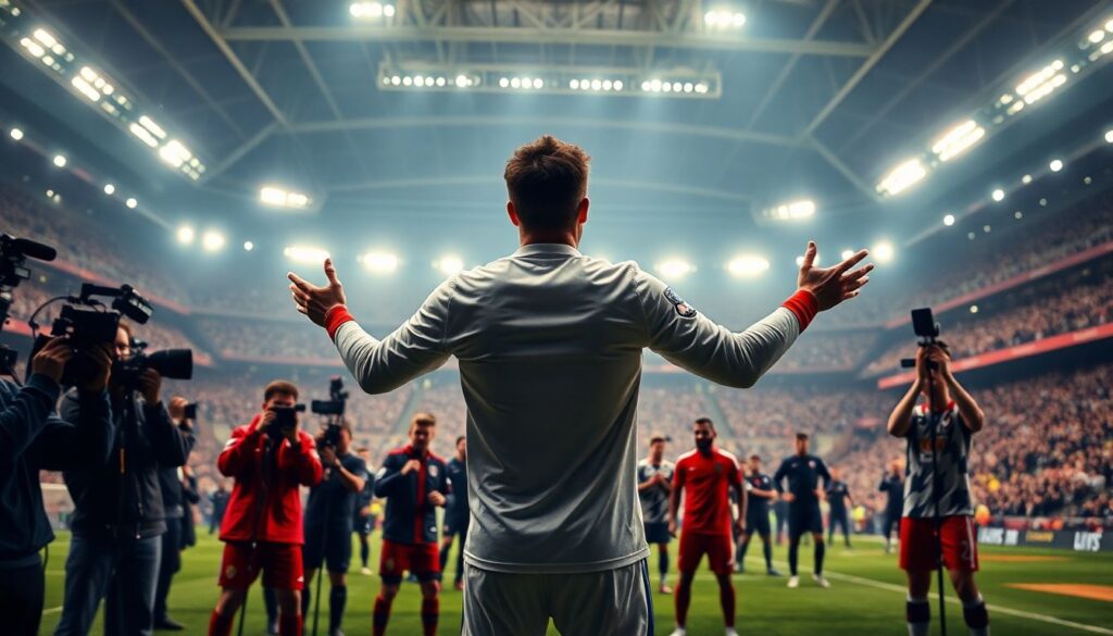 Психология капитана на поле и в медиа - иллюстрация